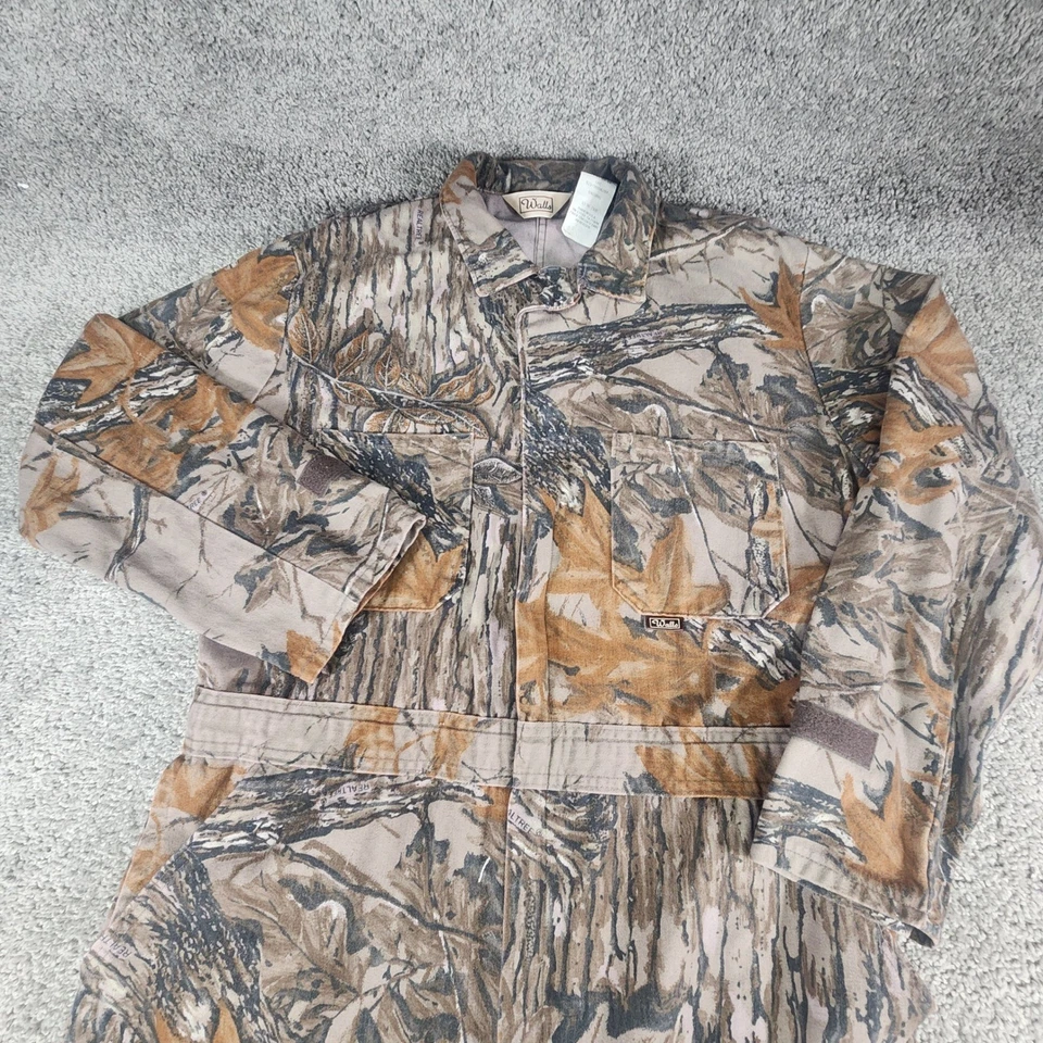 Vintage Walls Camo Coveralls Mens Large RealTree Hunting Outdoors Workwear - Image 2 of 4