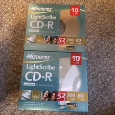 Lot Of 2 Memorex LightScribe CD-R 10 Pack Recordable Media 52x 700mb 80min ~ New