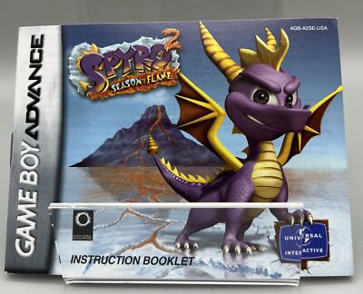 Spyro 2 Season of Flame (Game Boy Advance, 2002) Instruction Booklet ...
