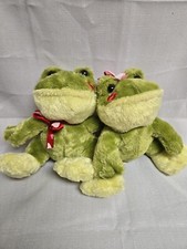 Dan Dee Collector's Choice Green Kissing Frogs Pair Plush Stuffed Animal
