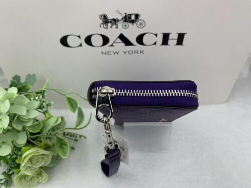 COACH C4452 Sports Purple Signature Long Zip Wallet Outlet from