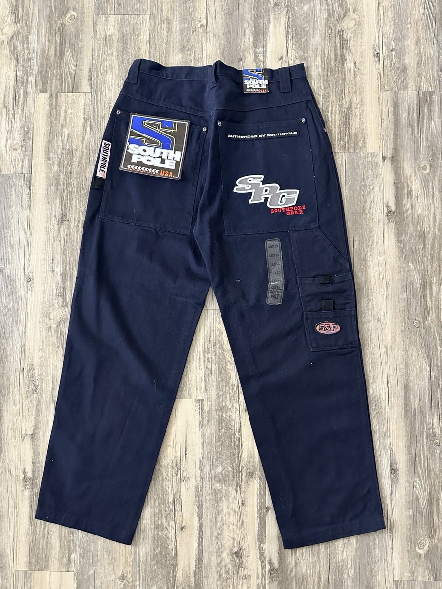 Vintage Y2K Southpole Gear 3D Holographic Cargo Pantts Sz 38 VTG