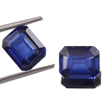 AAA Natural Ceylon Blue Sapphire Radiant Cut Loose Gemstone Matched Pair 10x6 MM