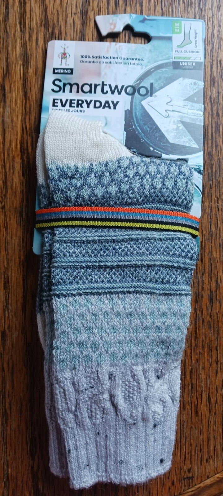 Smartwool socks women Medium Med M popcorn cable merino wool crew Blue cozy