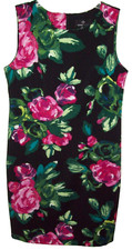 Ronni Nicole PINK & BLACK Floral Dress Sheath Sleeveless Zip Sz 8 Chest 37"