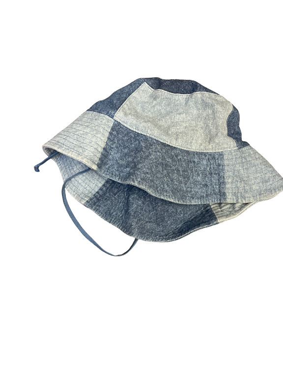 Vintage denim patchwork universal thread bucket h… - image 2
