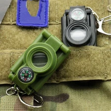 Foldable Mini Pocket Binoculars Magnifying Glass with Light, Compass Key Chain