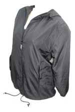 Victoria's Secret Pink Anorak Windbreaker Jacket XS/Small Funnel Neck Black NWT