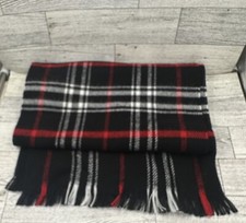 Made In France Plaid Scarf 58  Black Red White