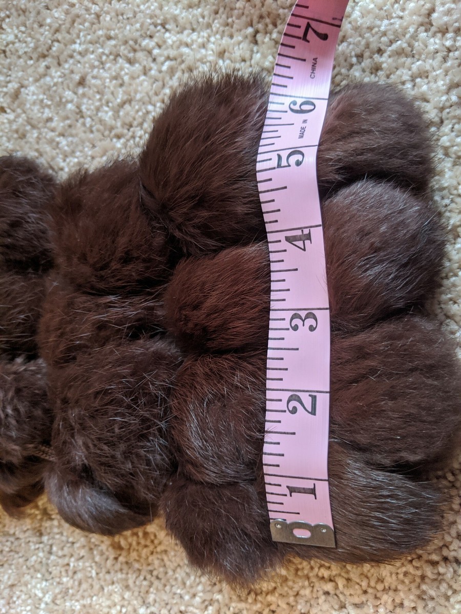 マフラー・ストール MOLLIOLLI Peanut fur earmuffs petite fur muffler beige Brown Rabbit Fur Ball Scarf Muffler | eBay