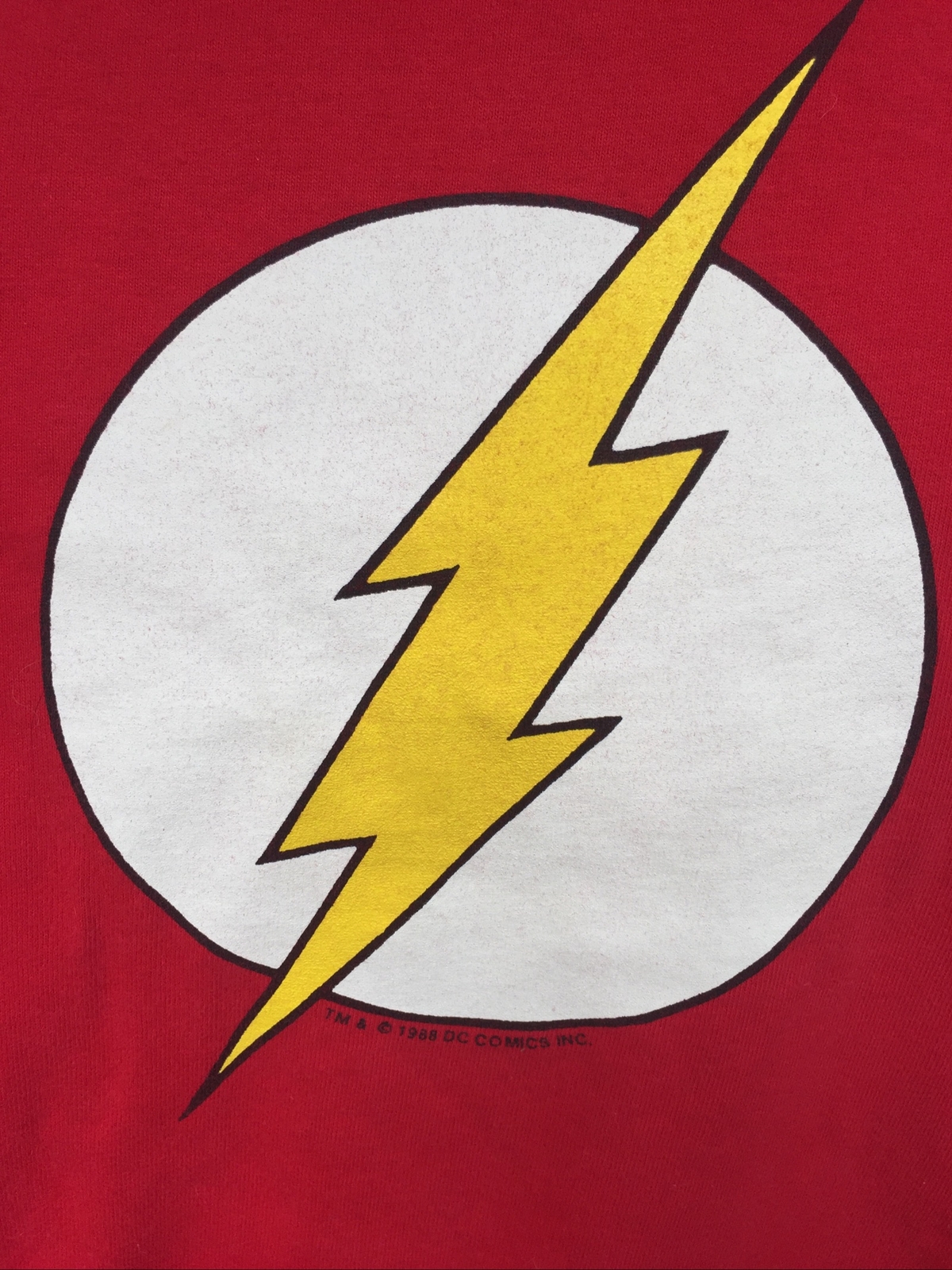 Vintage 1988 DC Comics THE FLASH Logo Red T Shirt… - image 2