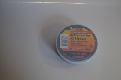 Scotch 3M Professional Grade Vinyl Electrical Tape 3/4 in x 66ft -Green