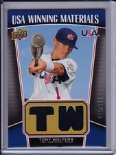 Tony Wolters 2009 Upper Deck Signature Stars Team USA Dual Relic #'d /499 Jersey
