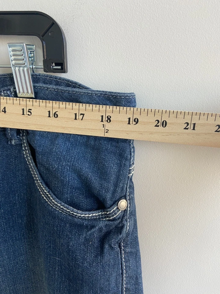 Avenue Denim Azul Elástico Bermuda Shorts Mujer Talla 18 Foto 2 de 4