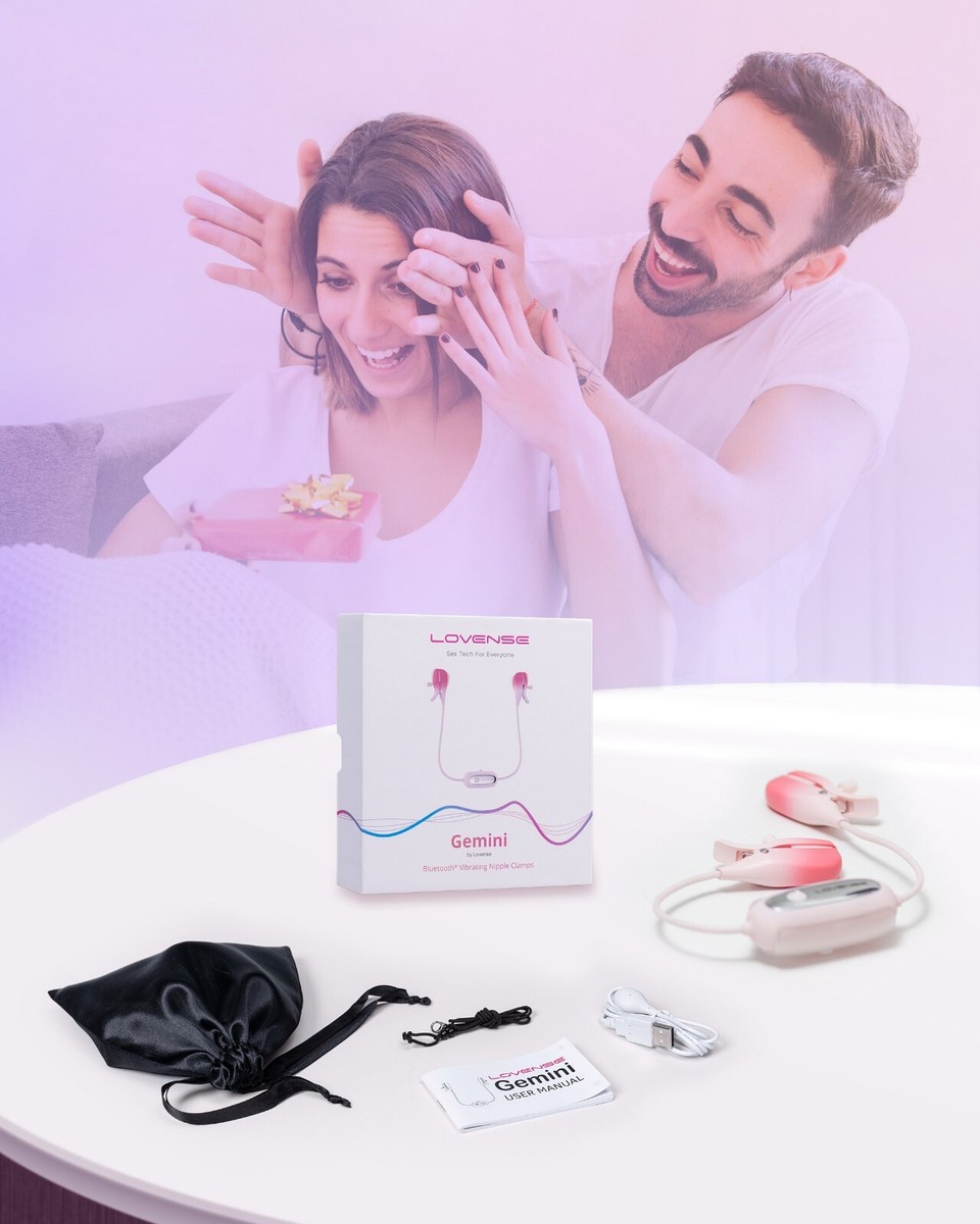LOVENSE Gemini Vibrating Nipple Clamps Bluetooth Adjustable Nipple  Stimulator | eBay