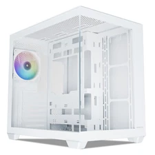 Vetroo AL900 White ATX Mid Tower PC Case Tempered Glass w/ ARGB & PWM FDB Fan x1