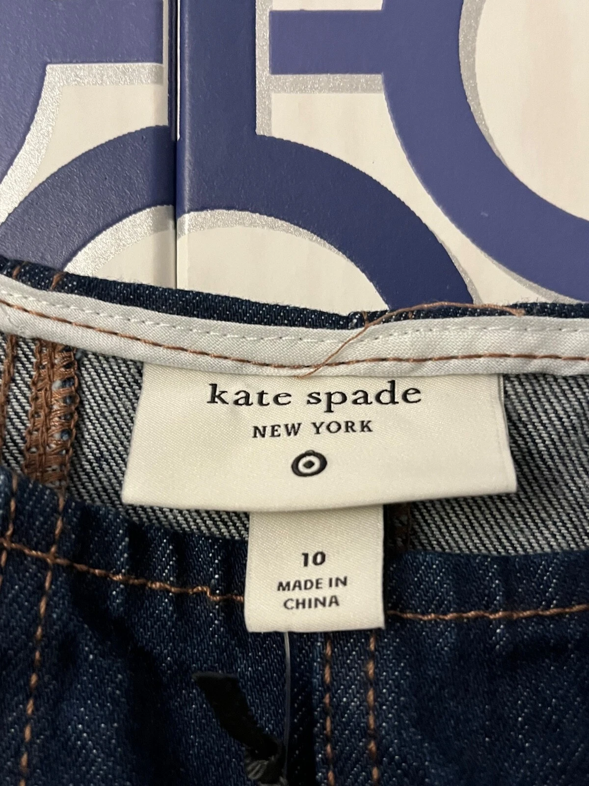 Mini abito donna taglia 10 denim con cuciture Kate Spade x Target