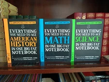 3 x Big Fat Middle School Notebooks_American History, Science, Math_Very Good