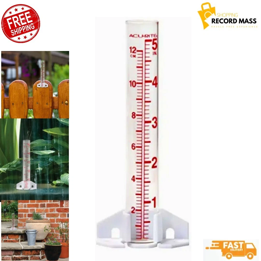 AcuRite 5inch Capacity Glass Rain Gauge Clear