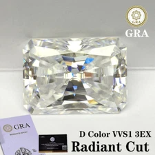White D Color Loose Moissanite Stone Brilliant Radiant Cut VVS1 With Certificate