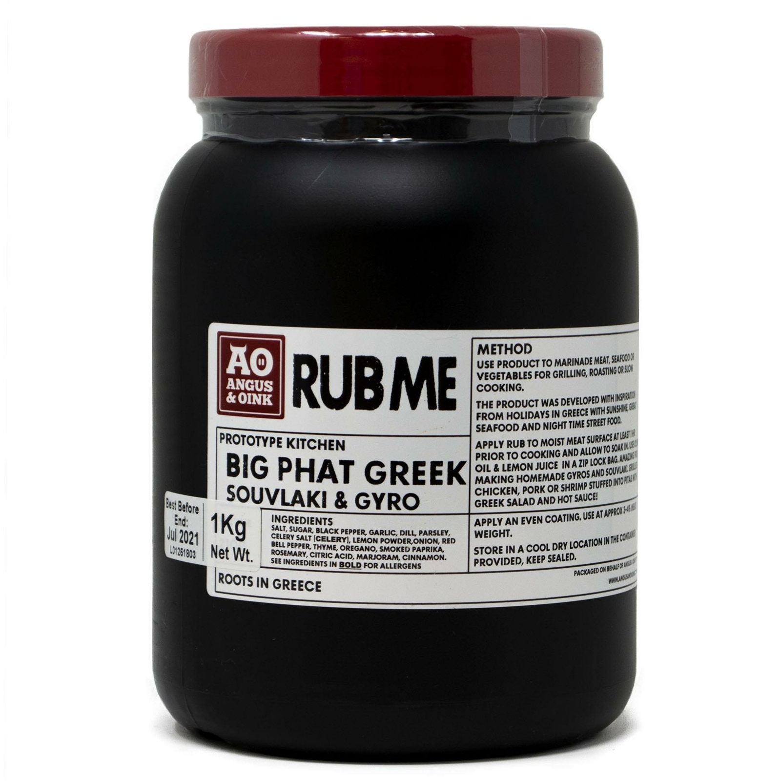 Angus & Oink Big Phat Greek Rub 1kg Souvlaki Gyro Seasoning Exotic Flavouring