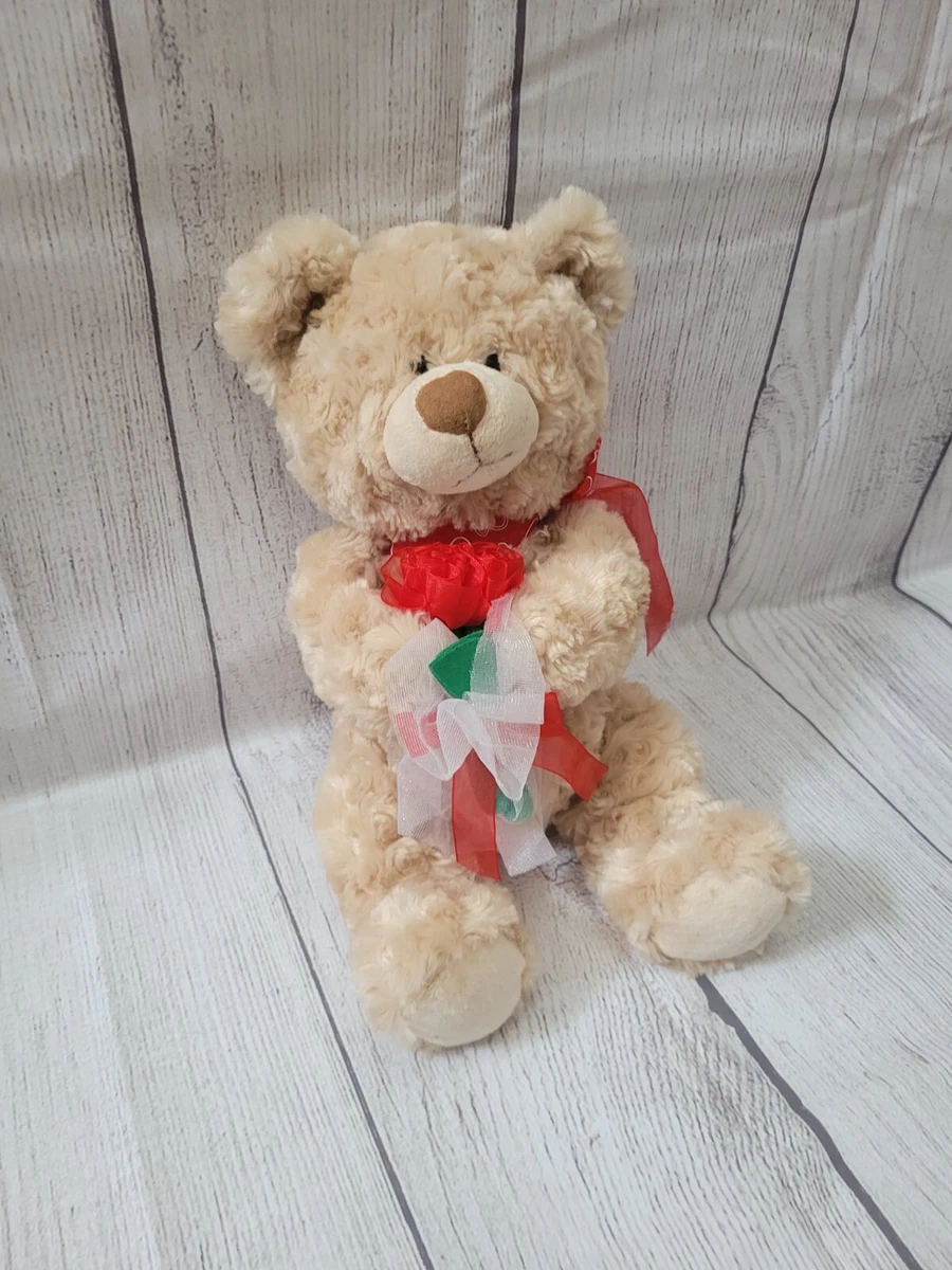 RARE Vintage Aldi Inc Cozums Teddy Bear w Red Roses 16