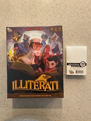 Illiterati Deluxe Kickstarter Edition w/ Sleeves Gap Closer Games BRAND NEW
