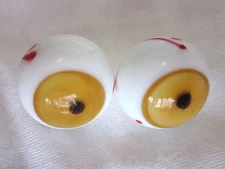 (2) EYEBALL Marbles eyes (blue or brown) Handmade art glass ball 3/4" 