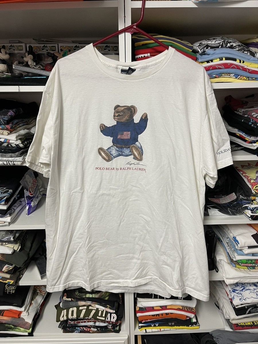 Vintage Polo Ralph Lauren Holiday 1992 Bear Shirt Single Stitch
