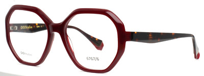 GIGI STUDIOS Christine 6767/6 Burgundy Womens Geometric Eyeglasses 54-18-140