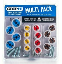 GRIP IT Heavy Duty Plasterboard Fixings Multi Pack,16 Pieces 