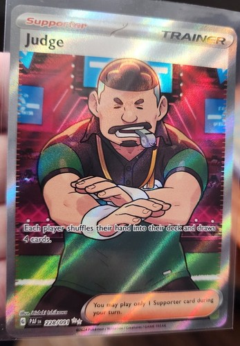 Judge 228/091 Full Art Ultra Rare Supporter Pokemon Card Paldean Fates TCG - Picture 2 of 3