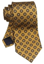 Men's Gingham Check Stripe Ties Pattern Business Formal One Size Brass Brown