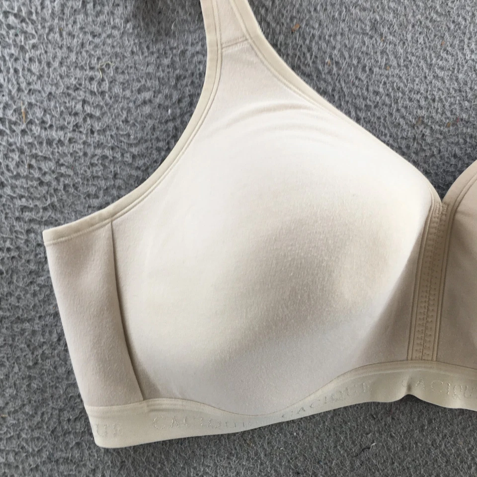 Cacique 轻薄衬里无钢圈 T 恤文胸女式 48DD Off-White 可调肩带 — 第 3/4 张图片