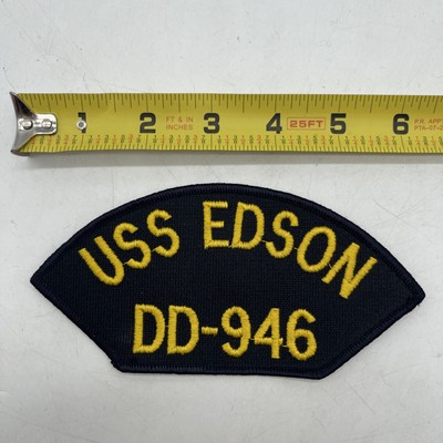 Vintage U.S. Navy USS EDSON DD-946 Naval Ship Patch Cap Shoulder Patch 6 x3 