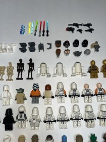Huge LEGO Star Wars Minifigure Lot 60+ Figs w Accessories Greedo, Commander Cody