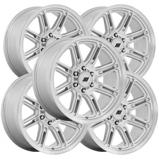 (Set of 5) Pro Comp PA206 Snare 16x8 5x4.5" +0mm Silver Wheels Rims 16" Inch
