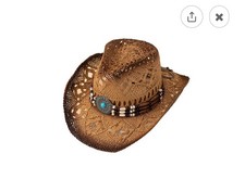 Western Straw Apx a 7.5  Cowboy Hat Cowgirl Hats Hollow Out Men  Women