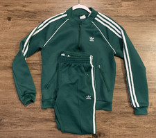 Adidas Originals Green White Track Jacket and Pants S Full Zip