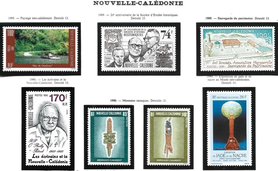 SPM4- LOT de 6 timbres de NOUVELLE CALEDONIE année 1989-90- - TOUS - Neuf ** - Photo 1/1
