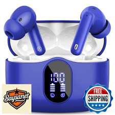 Wireless Earbuds Bluetooth 5.4 Headphones Bass Stereo Noise Cancelling Mic LED I