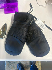 Burton Women's GORE-TEX Leather Mittens Waterproof Insulated Warm L Black
