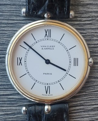 Vintage Herren Van Cleef & Arpels Paris Quarzuhr Rückseite fehlt 32mm