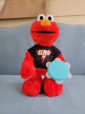 Sesame Street LET'S ROCK Elmo Interactive Plush Talks Sings Dances 2010 Hasbro
