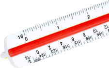 Architectural Scale Ruler, 12  Plastic Architect Scale, Triangular Ruler for Arc