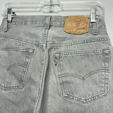 VTG 90s Levis 501 Button Fly Jeans - Faded Gray - Cutoff - Mens 30x26 - Denim
