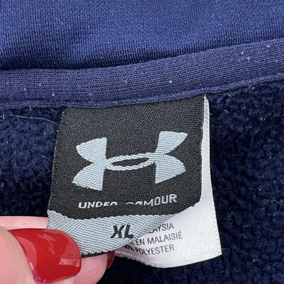 Chaqueta Under Armour Hombres XL Azul Marino Cremallera Completa Traje de Pista Sudadera Forrada de Vellón Foto 4 de 4