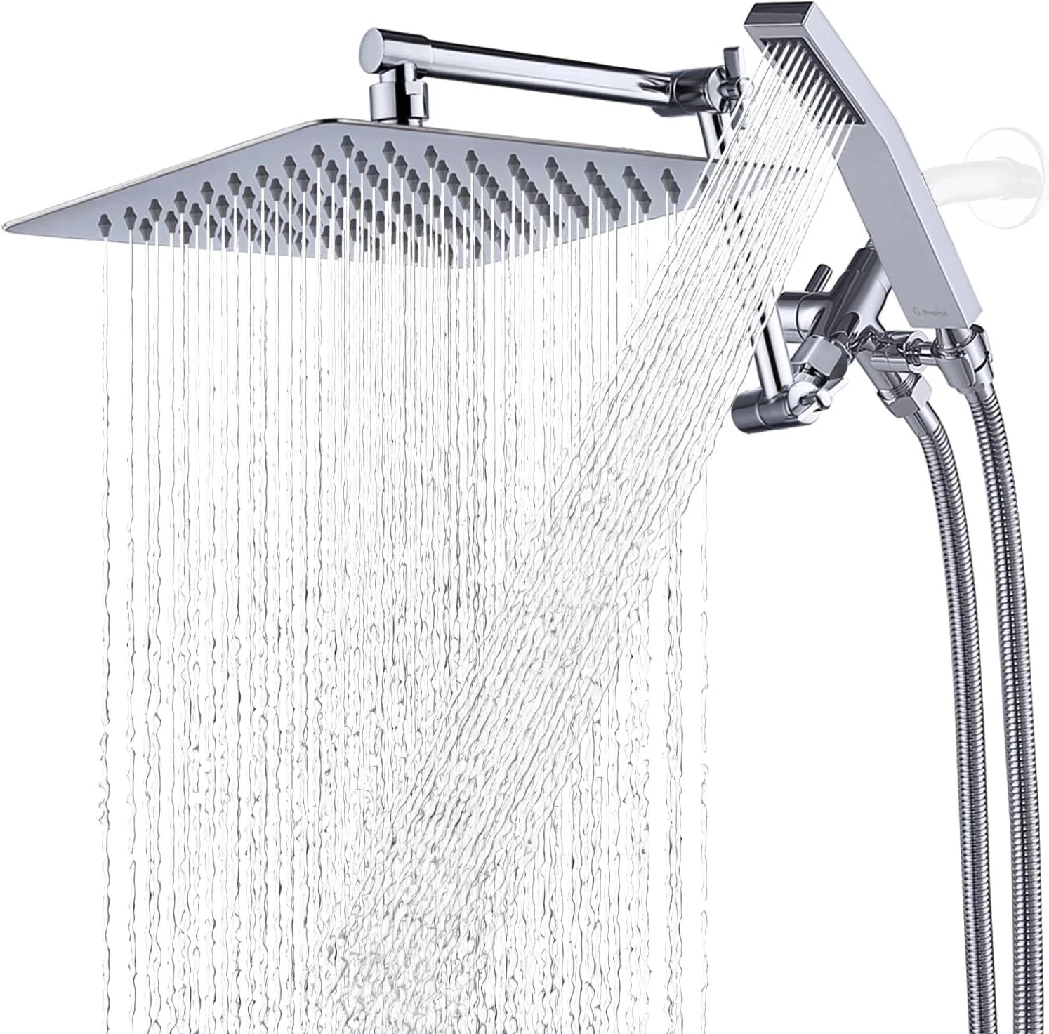 G-Promise 10 Inch Rainfall Shower Head Handheld Combo Chrome