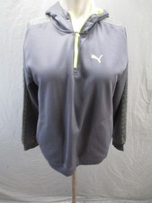 Nike Size L Boys Gray 1/4Zip Stretch Activewear Comfy Sport Logo Hoodie 198
