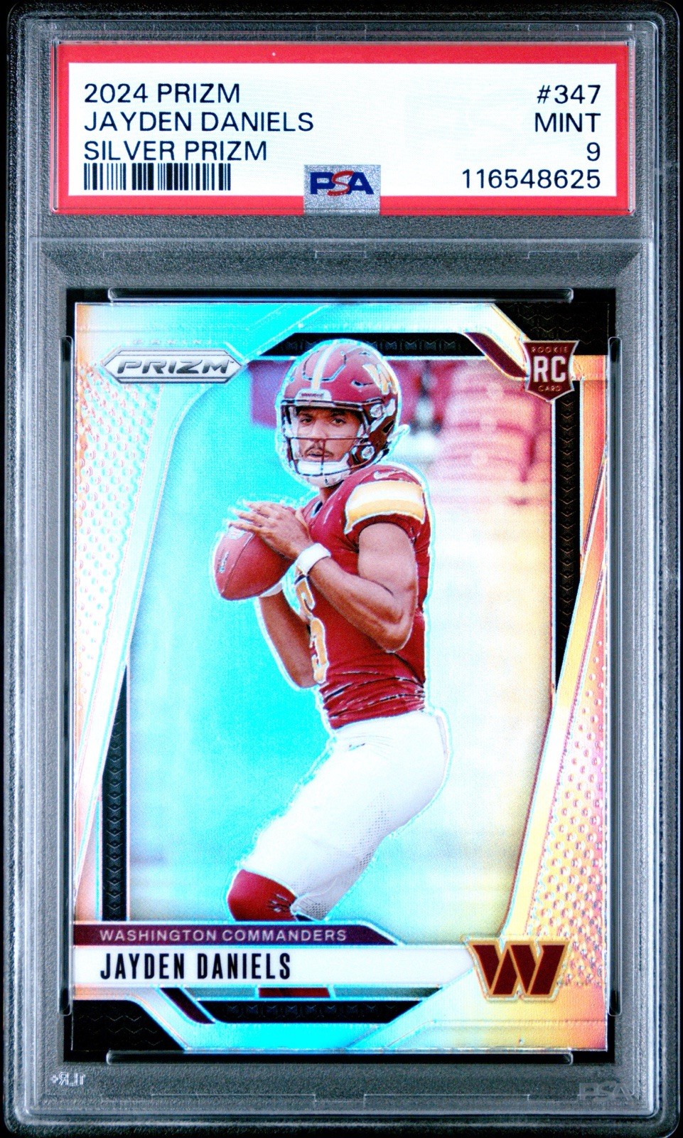 2024 Prizm Jayden Daniels Silver Rookie PSA9 Commanders #347